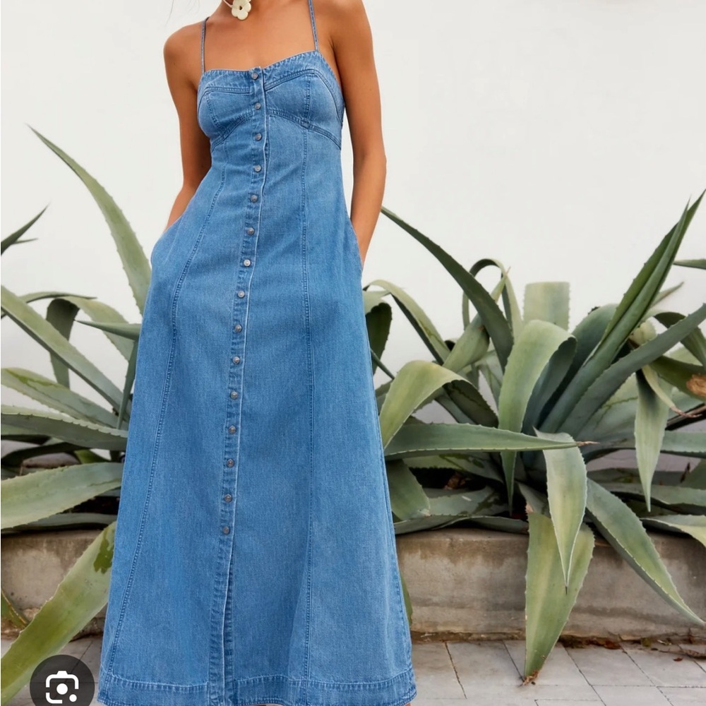 Free People Just Jill Denim Maxi Dress